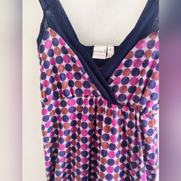 SWEET PEA women's misses size S Small polka dot multi color sleeveless top. NWOT - Picture 2 of 6